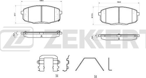 Zekkert BS-1076 - Brake Pad Set, disc brake autospares.lv