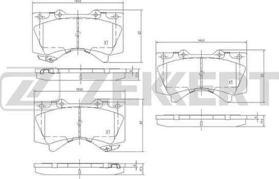 Zekkert BS-1149 - Brake Pad Set, disc brake autospares.lv