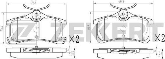 Zekkert BS-1147 - Brake Pad Set, disc brake autospares.lv