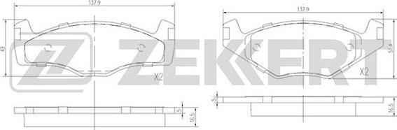 Zekkert BS-1154 - Brake Pad Set, disc brake autospares.lv