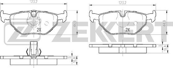 Zekkert BS-1155 - Brake Pad Set, disc brake autospares.lv