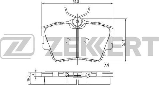 Zekkert BS-1156 - Brake Pad Set, disc brake autospares.lv