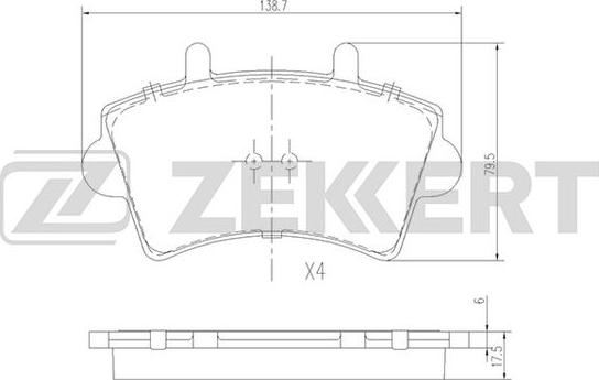 Zekkert BS-1161 - Brake Pad Set, disc brake autospares.lv