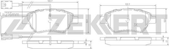 Zekkert BS-1167 - Brake Pad Set, disc brake autospares.lv