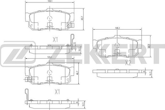 Zekkert BS-1104 - Brake Pad Set, disc brake autospares.lv