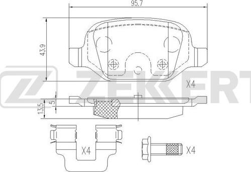 Zekkert BS-1108 - Brake Pad Set, disc brake autospares.lv