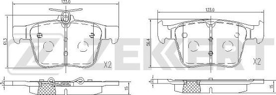 Zekkert BS-1114 - Brake Pad Set, disc brake autospares.lv