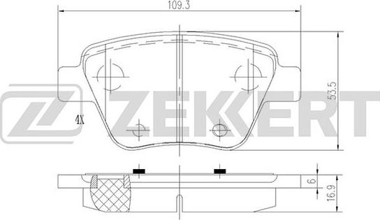 Zekkert BS-1185 - Brake Pad Set, disc brake autospares.lv