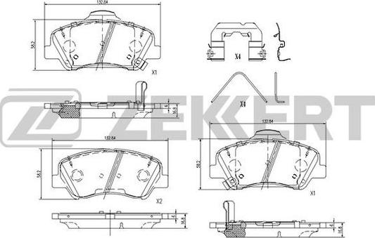 Zekkert BS-1187 - Brake Pad Set, disc brake autospares.lv