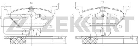 Zekkert BS-1136 - Brake Pad Set, disc brake autospares.lv