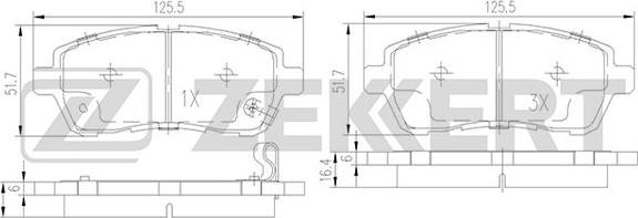 Zekkert BS-1130 - Brake Pad Set, disc brake autospares.lv