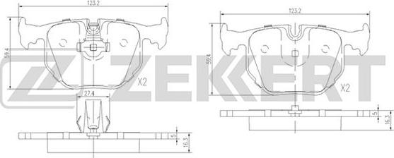 Zekkert BS-1137 - Brake Pad Set, disc brake autospares.lv