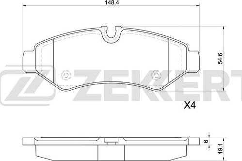 Zekkert BS-1129 - Brake Pad Set, disc brake autospares.lv