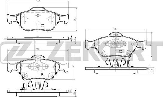 Zekkert BS-1120 - Brake Pad Set, disc brake autospares.lv