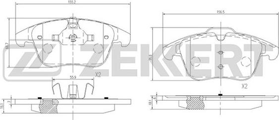 Zekkert BS-1128 - Brake Pad Set, disc brake autospares.lv