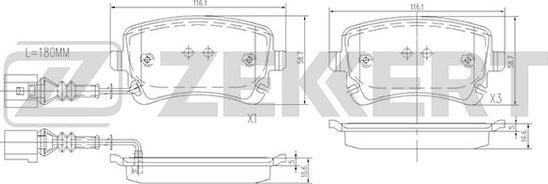 Zekkert BS-1179 - Brake Pad Set, disc brake autospares.lv