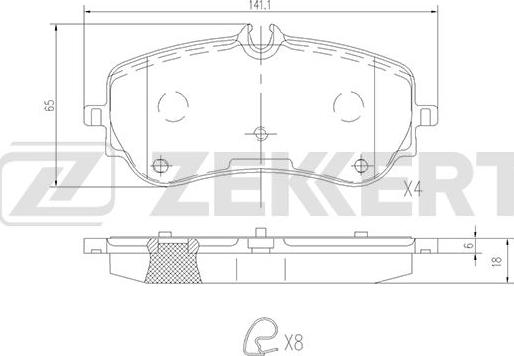 Zekkert BS-1841 - Brake Pad Set, disc brake autospares.lv