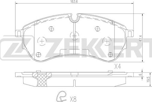 Zekkert BS-1842 - Brake Pad Set, disc brake autospares.lv