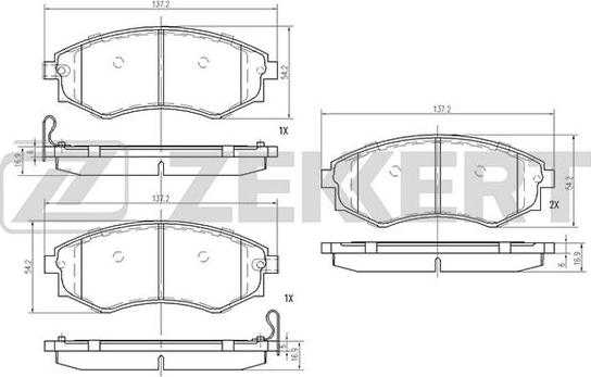 Zekkert BS-1859 - Brake Pad Set, disc brake autospares.lv