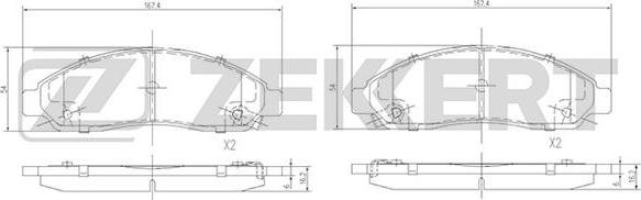 Zekkert BS-1856 - Brake Pad Set, disc brake autospares.lv