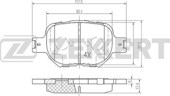 Zekkert BS-1864 - Brake Pad Set, disc brake autospares.lv