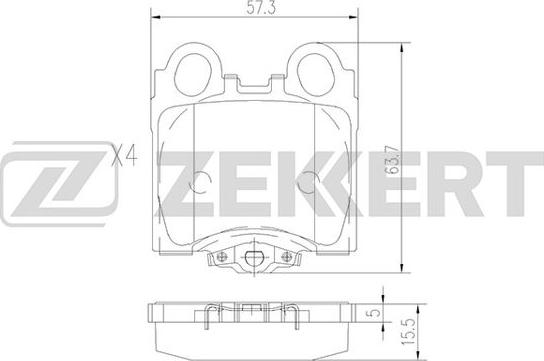 Zekkert BS-1861 - Brake Pad Set, disc brake autospares.lv