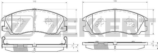 Zekkert BS-1808 - Brake Pad Set, disc brake autospares.lv