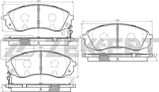 Zekkert BS-1812 - Brake Pad Set, disc brake autospares.lv