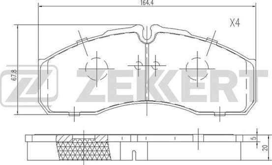 Zekkert BS-1883 - Brake Pad Set, disc brake autospares.lv