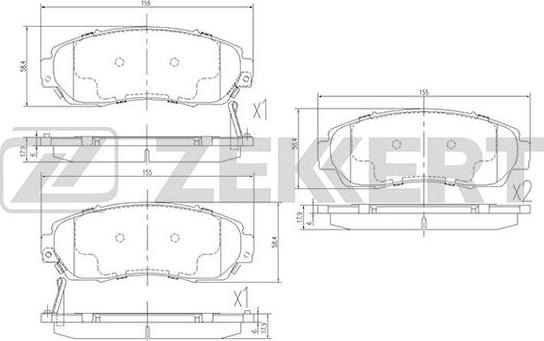 Zekkert BS-1882 - Brake Pad Set, disc brake autospares.lv