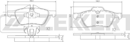 Zekkert BS-1835 - Brake Pad Set, disc brake autospares.lv