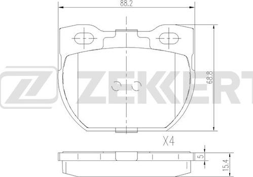 Zekkert BS-1826 - Brake Pad Set, disc brake autospares.lv