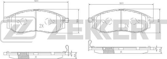 Zekkert BS-1822 - Brake Pad Set, disc brake autospares.lv