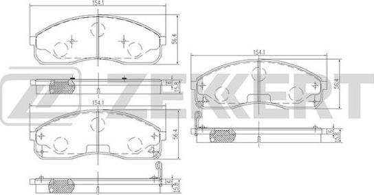 Zekkert BS-1870 - Brake Pad Set, disc brake autospares.lv