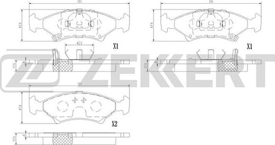 Zekkert BS-1390 - Brake Pad Set, disc brake autospares.lv