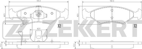 Zekkert BS-1392 - Brake Pad Set, disc brake autospares.lv