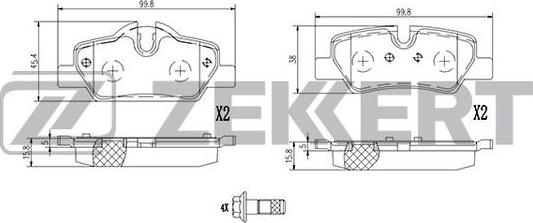 Zekkert BS-1397 - Brake Pad Set, disc brake autospares.lv