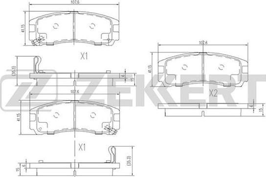 Zekkert BS-1347 - Brake Pad Set, disc brake autospares.lv