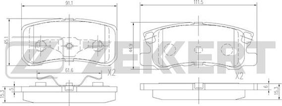 Zekkert BS-1359 - Brake Pad Set, disc brake autospares.lv