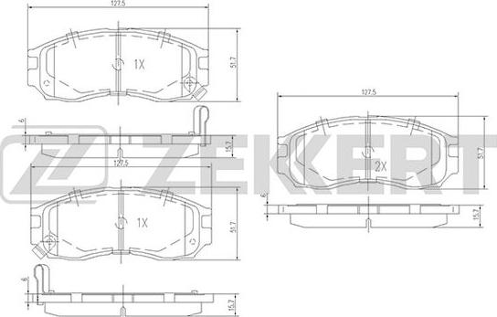 Zekkert BS-1355 - Brake Pad Set, disc brake autospares.lv