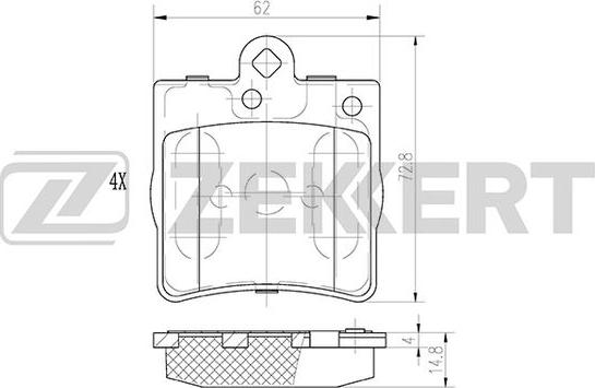 Zekkert BS-1350 - Brake Pad Set, disc brake autospares.lv