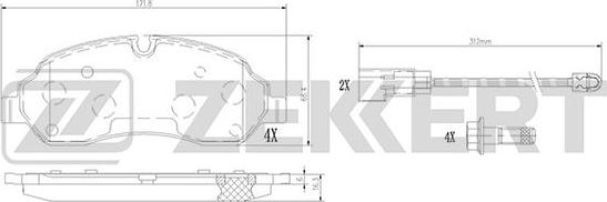 Zekkert BS-1368 - Brake Pad Set, disc brake autospares.lv