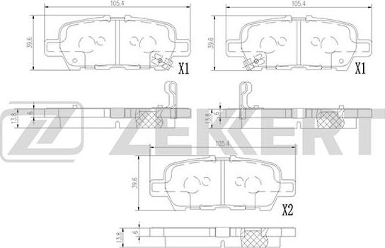 Zekkert BS-1367 - Brake Pad Set, disc brake autospares.lv