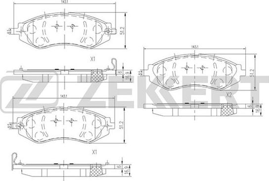 Zekkert BS-1309 - Brake Pad Set, disc brake autospares.lv