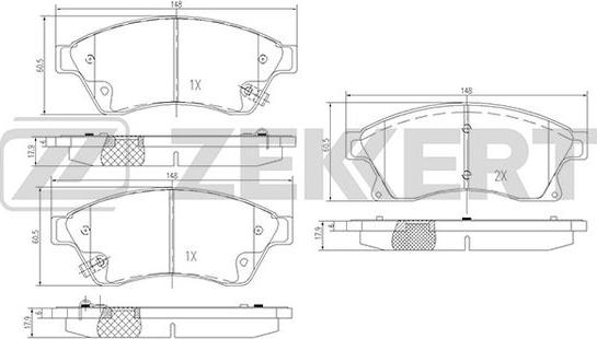 Zekkert BS-1301 - Brake Pad Set, disc brake autospares.lv