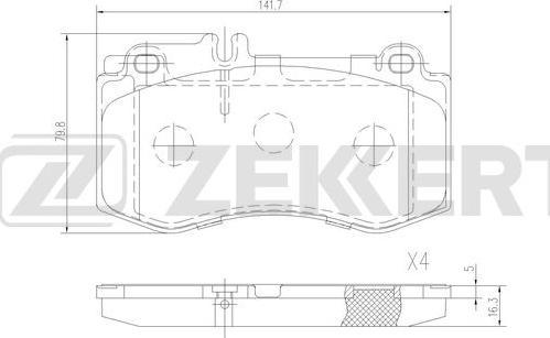 Zekkert BS-1317 - Brake Pad Set, disc brake autospares.lv