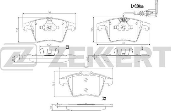 Zekkert BS-1384 - Brake Pad Set, disc brake autospares.lv