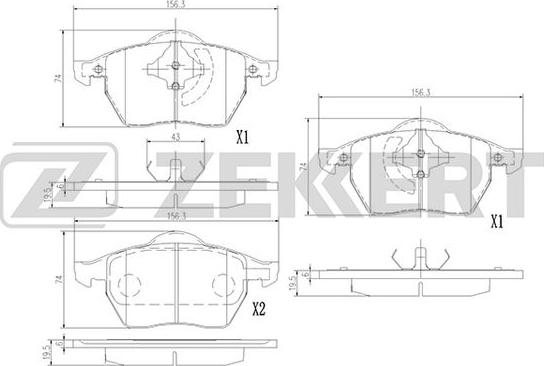 Zekkert BS-1380 - Brake Pad Set, disc brake autospares.lv