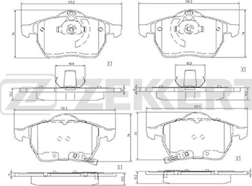 Zekkert BS-1381 - Brake Pad Set, disc brake autospares.lv