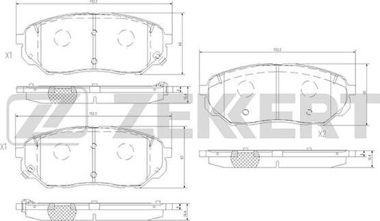 Zekkert BS-1382 - Brake Pad Set, disc brake autospares.lv